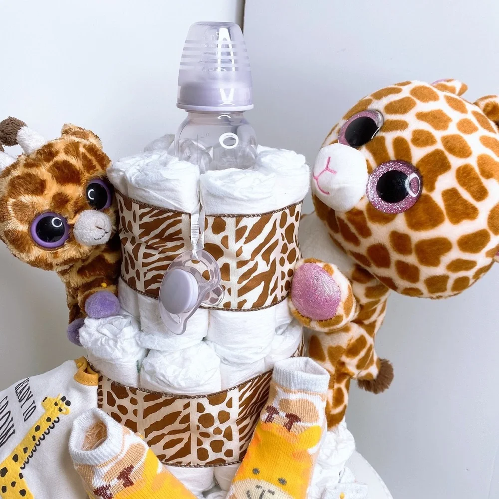 Safari Diaper Cake, Giraffe Diaper Cake